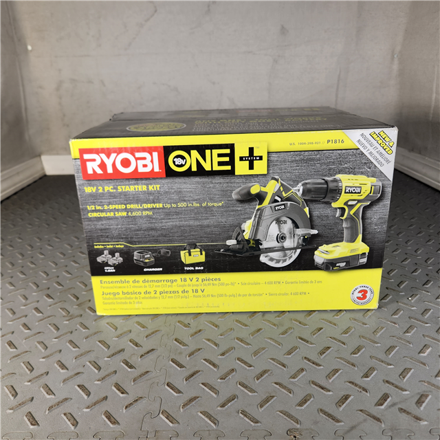 Houston Location AS- IS -Ryobi P1816 18V Drill and Circular Saw