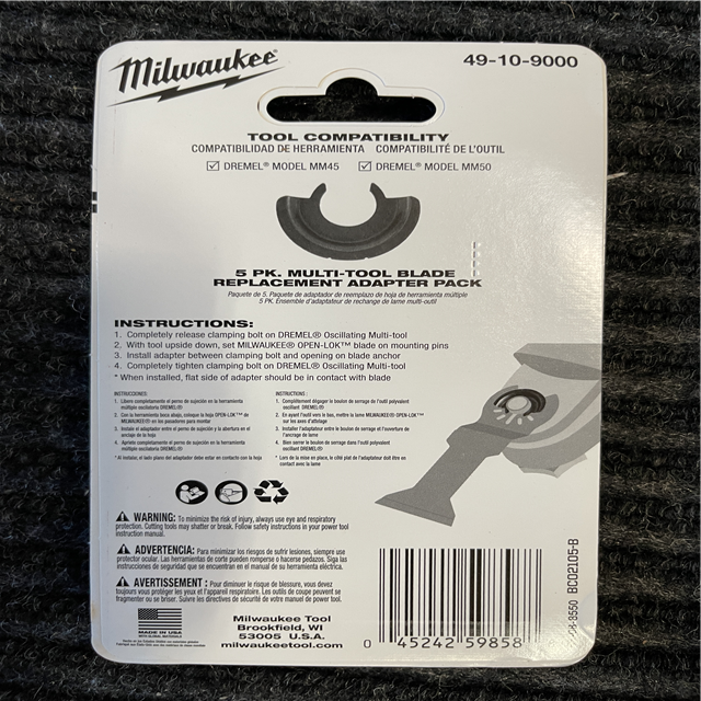 Milwaukee OPEN-LOK MULTI-TOOL ADAPTERS for DREMEL MM45 and MM50 MODELS