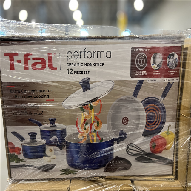 T-Fal 12 Pc Ceramic Cookware Set