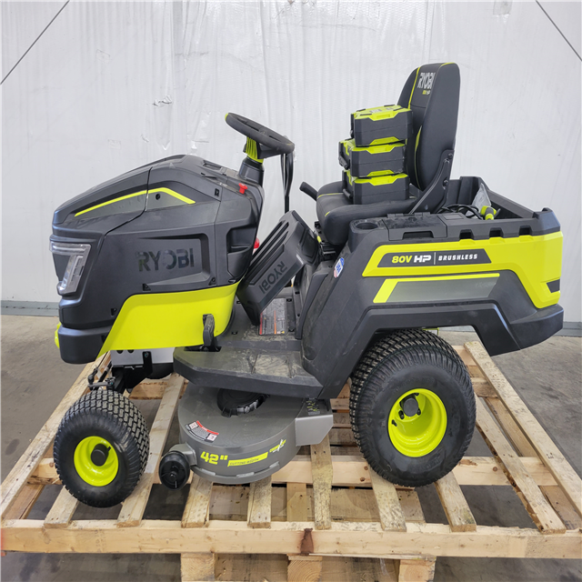 Houston Location AS IS Ryobi 80V HP Brushless 42in. Riding Lawn