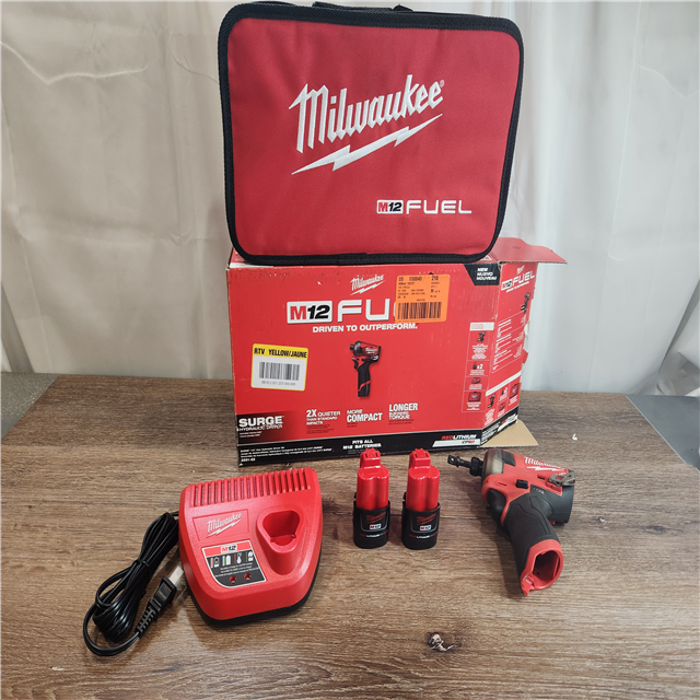 AS-IS Milwaukee M12 1/4 12V Brushless Hex Impact Driver Kit 2551-22 ...