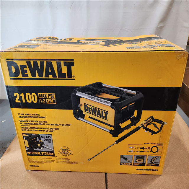 NEW DeWalt DWPW2100 OEM Branded 2100 PSI Electric 1.2 Gpm Pressure Washer