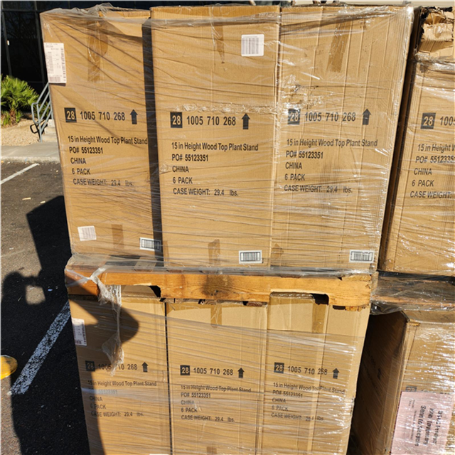 Phoenix Location Pallet of NEW Vigoro 15 in. Wood Top Plant Stands (72 ...