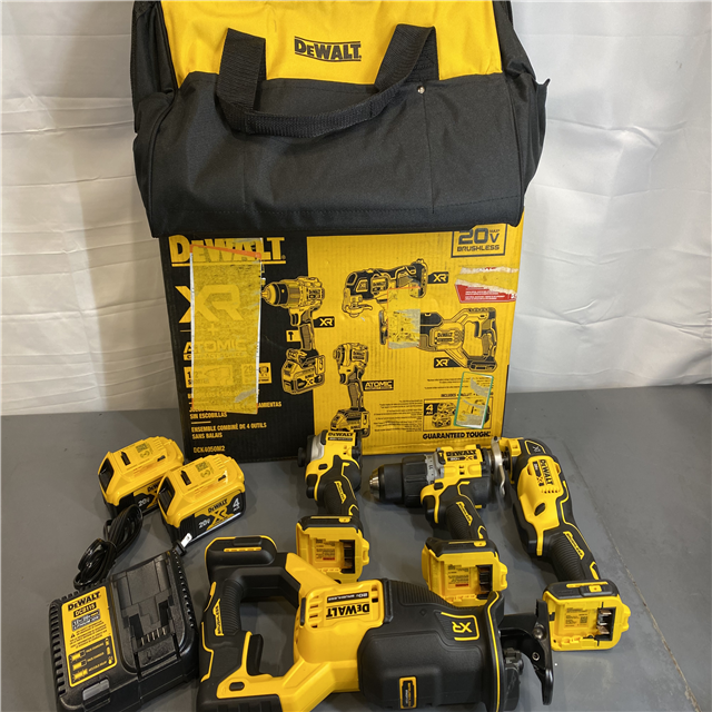 Like-New DEWALT 20V MAX Lithium-Ion Cordless Brushless 4 Tool Combo Kit ...